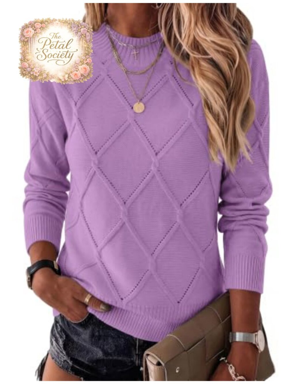 RICHSTORY Women's Long Sleeve Pullover Sweater Crew Neck Loose Fit